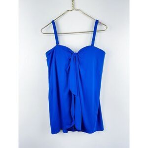 Ralph Lauren Woman Swimsuit 16W Coastal Solid Blue One Piece flyaway